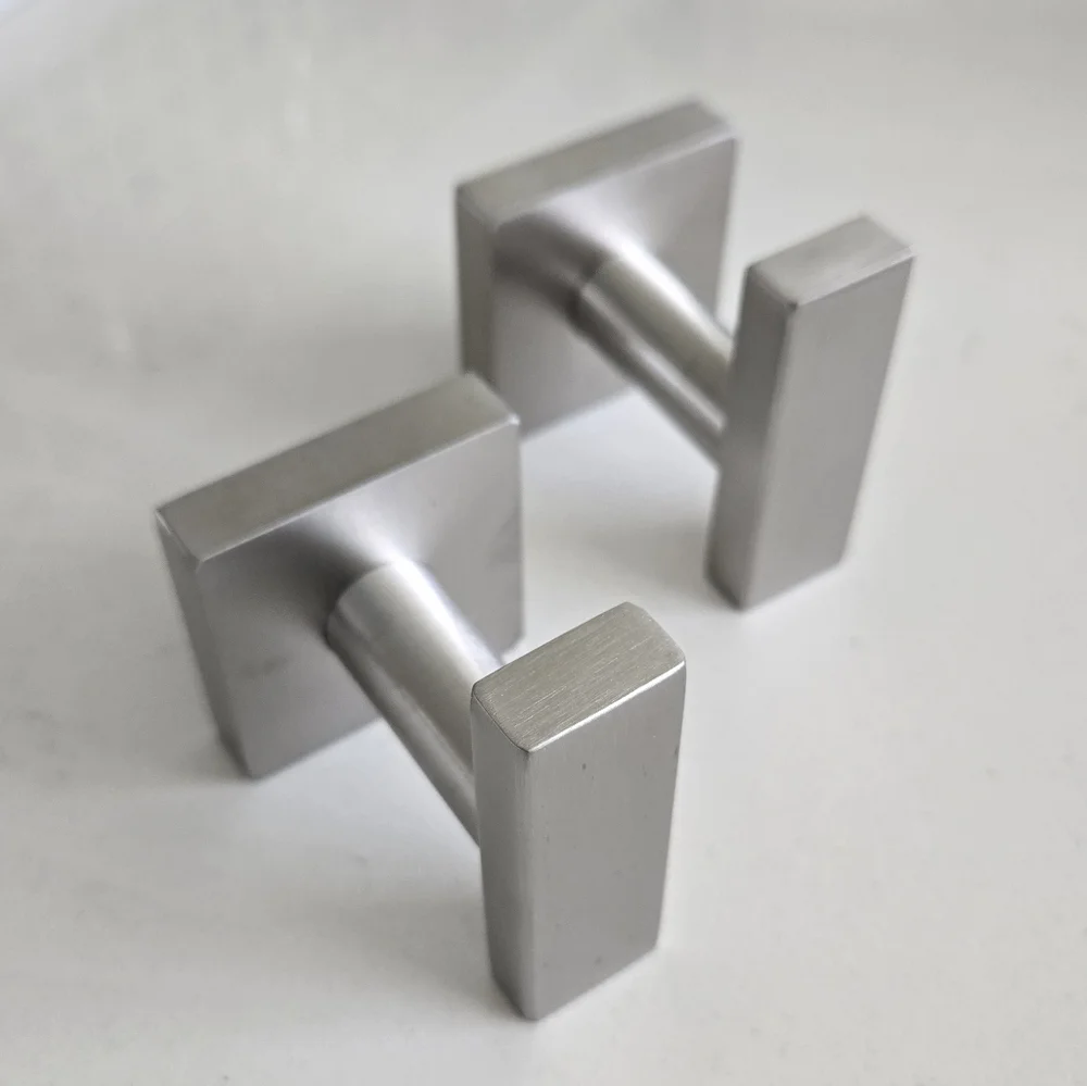 Sleek Silver Geometric Wall Hooks
